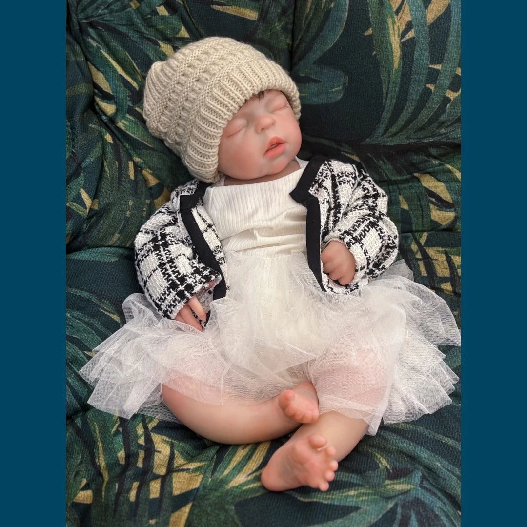 22Inch Big Size Can Open Mouth bébé reborn de silicona Girl Doll With Rooted Hair Soft Touch Flexible Reborn Toddler  Doll lifelikesiliconereborns.com