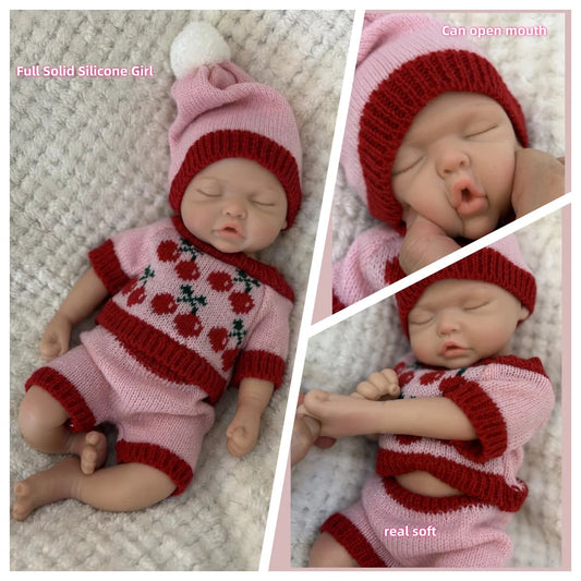 13inch Silicone bebe can open mouth Full Solid Slicone Bebe Reborn Doll Realistic Newborn Baby Doll Toy For Gifts Muñeca Reborn lifelikesiliconereborns.com