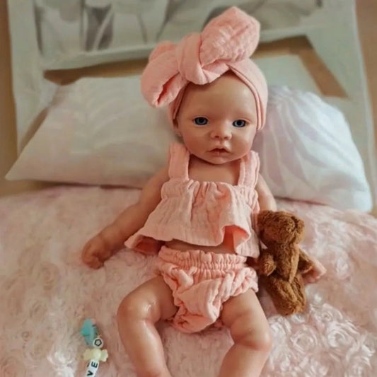 Dorable 11-Inch Solid Silicone Girl Reborn Doll, Handmade for Children's Special Days Cute Baby lifelikesiliconereborns.com