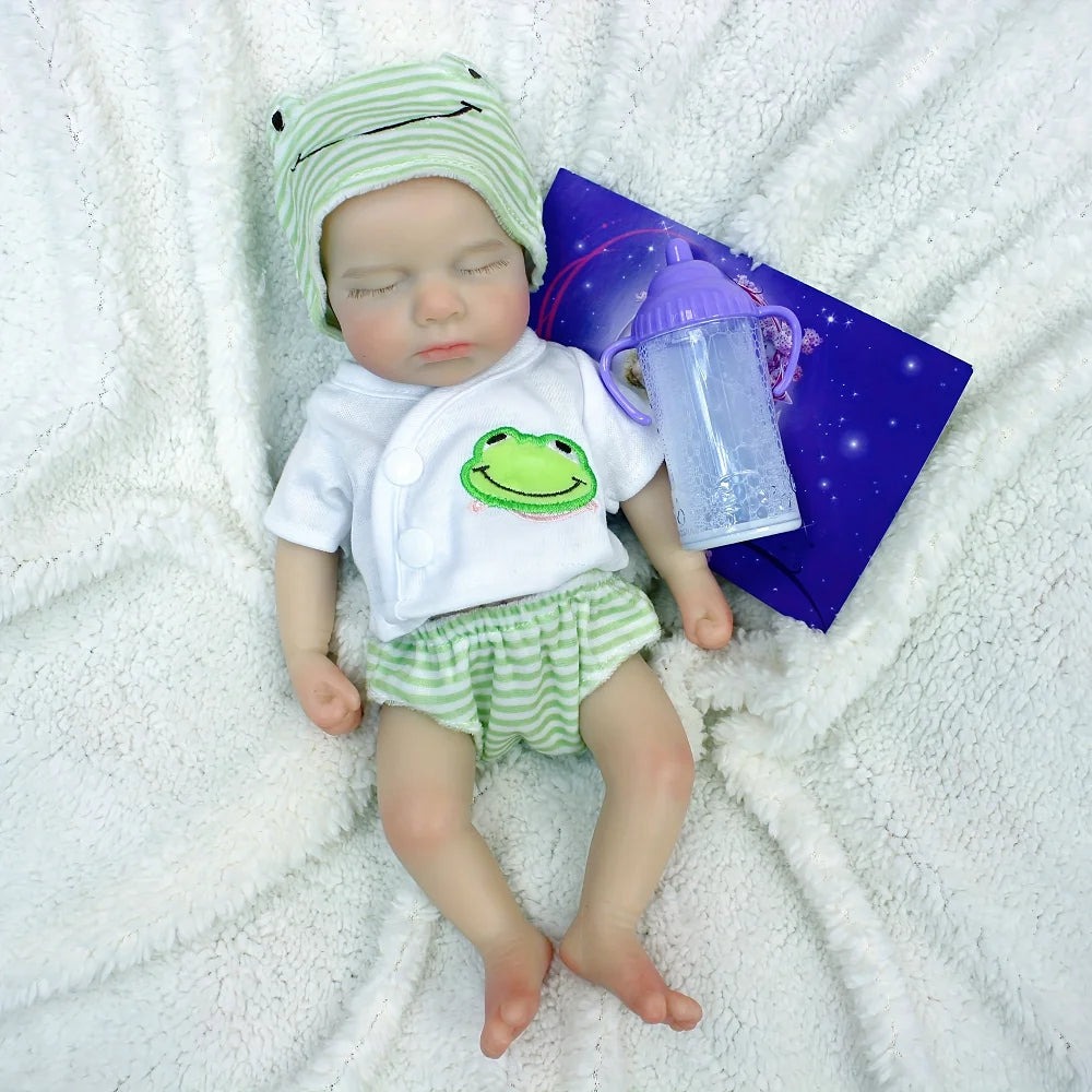 Reborn Dolls 33CM Open Mouth Silicone Loulou Full Body Soft Silicone Painted Newborn Baby Dolls reborn de silicone real cuerpo lifelikesiliconereborns.com