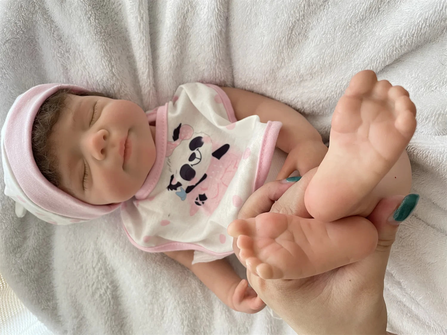 45cm Can Open Mouth Pascale Solid Silicone Bebe Reborn Girl With Rooted Hair Washable Lifelike Realistic Newborn Baby Doll lifelikesiliconereborns.com
