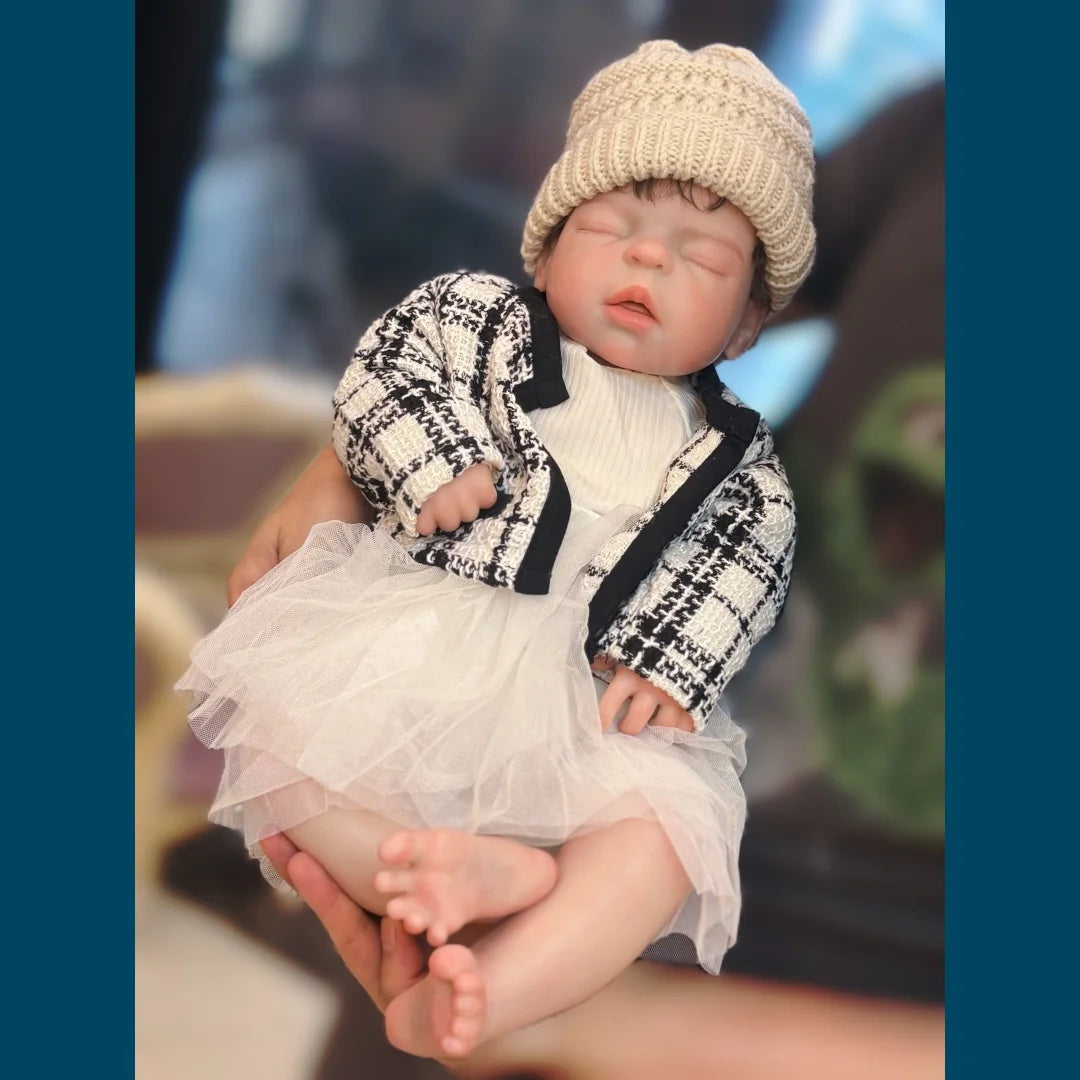 22Inch Big Size Can Open Mouth bébé reborn de silicona Girl Doll With Rooted Hair Soft Touch Flexible Reborn Toddler  Doll lifelikesiliconereborns.com