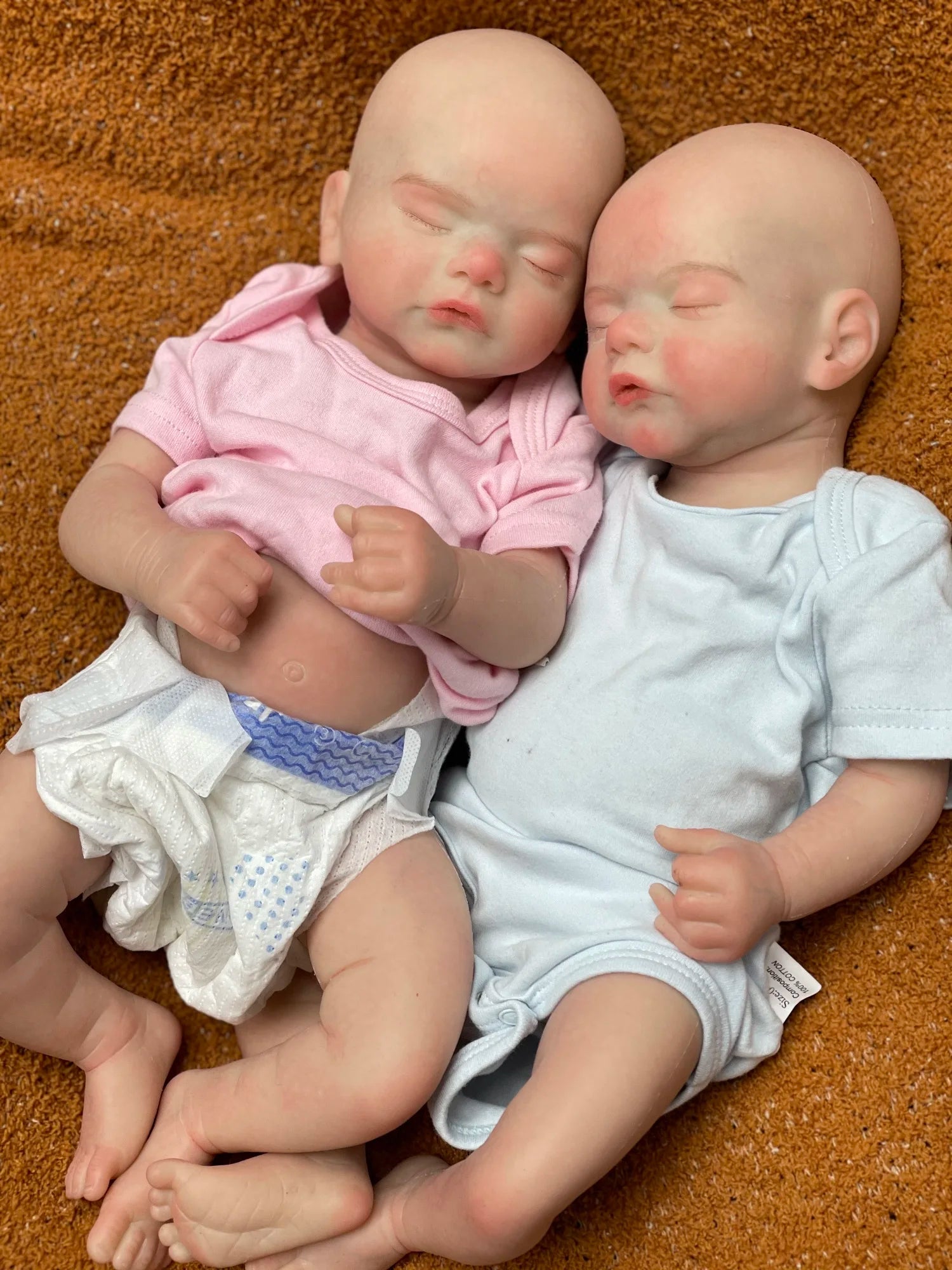 Can Open Mouth 45cm Twins Sam Reborn Baby Girl and Boy Full Body Solid Silicone Un/Painted Bebe Reborn Soft Touch Feeling Doll lifelikesiliconereborns.com