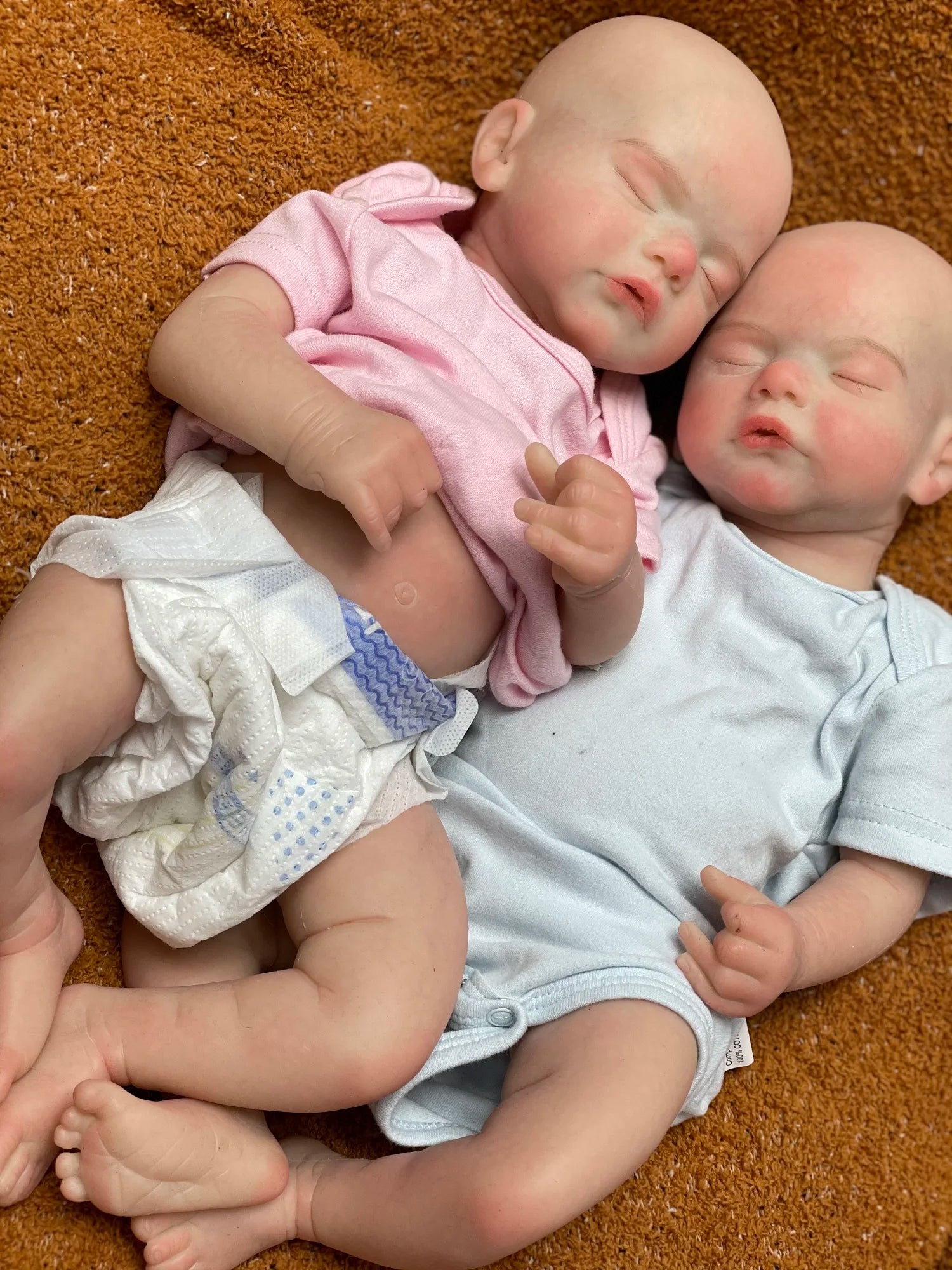 Can Open Mouth 45cm Twins Sam Reborn Baby Girl and Boy Full Body Solid Silicone Un/Painted Bebe Reborn Soft Touch Feeling Doll lifelikesiliconereborns.com