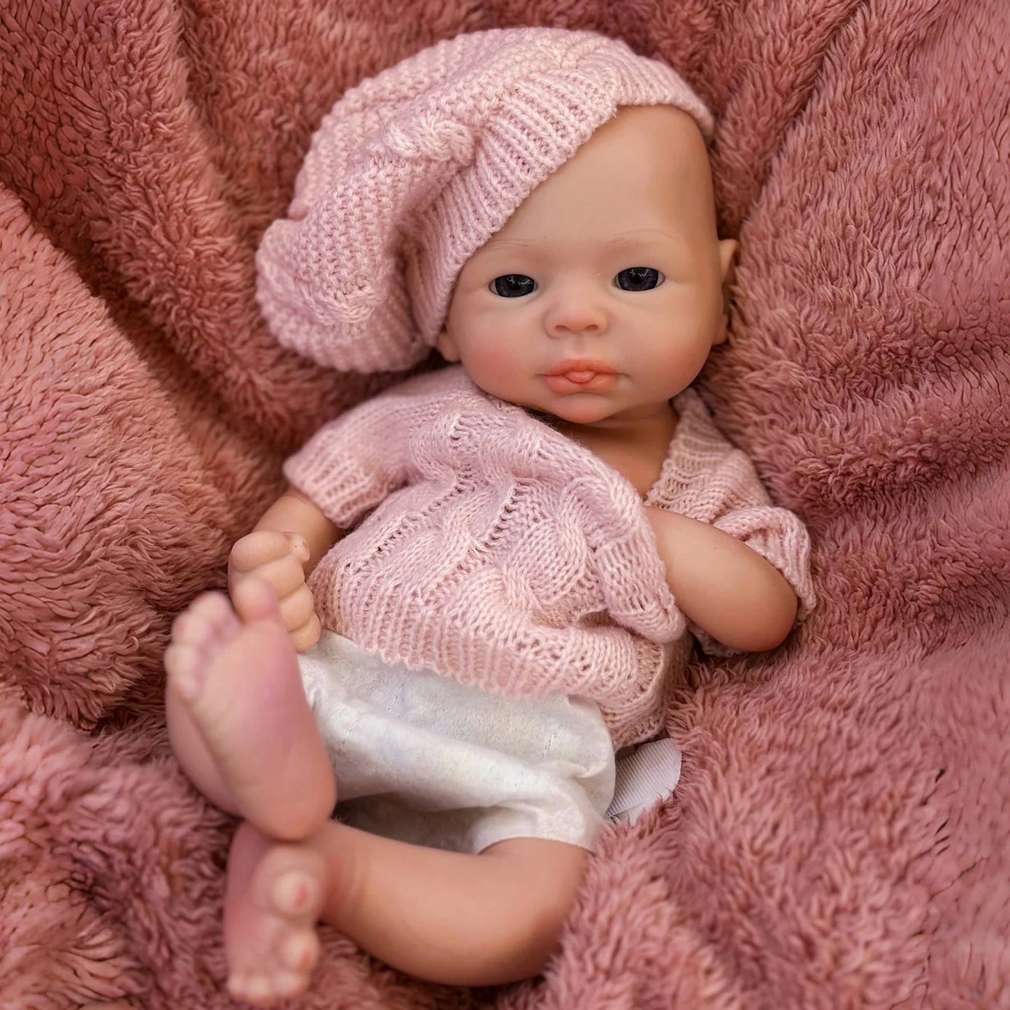 13Inch Painted Reborn Baby Dolls Cute Girl Whole Body Soft Solid Silicone Painted Reborn Baby Doll Toys Corpo De Silicone lifelikesiliconereborns.com
