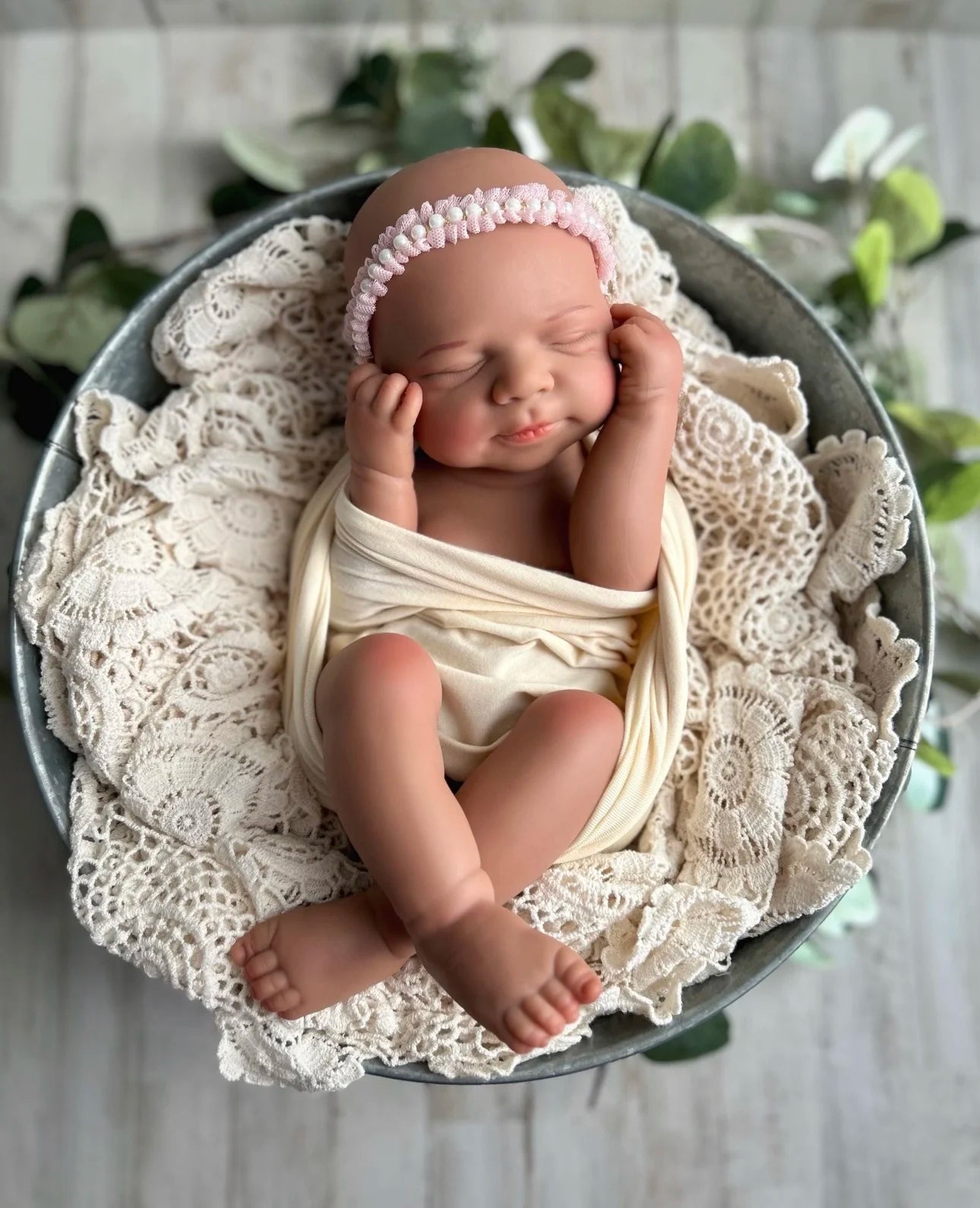 18Inch Can Open Mouth Dark Skin Pascale bebe reborn de silicona Doll With Painted Skin Soft Touch Feeling Rooted Eyelashes Doll lifelikesiliconereborns.com