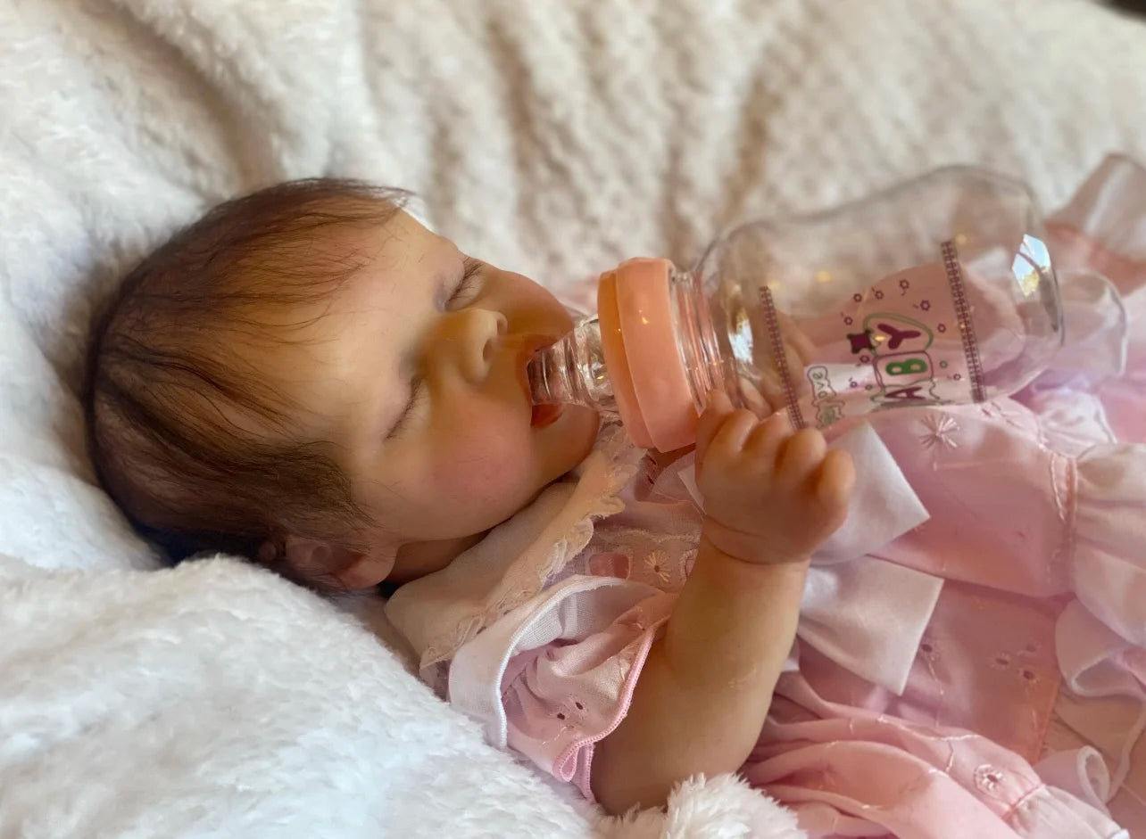 18Inch Twins A Solid Silicone Bebe Reborn Girl With Rooted Hair Can Open Mouth Washable Doll Lifelike De Silicona Girl Doll lifelikesiliconereborns.com