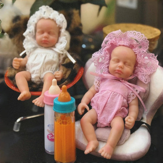 Anjo Doll 6 Inch Mini Palm Girl Loulou Soft Solid Silicone Reborn Doll Sleep Bebe Reborn Doll Pеборн Bebê Reborn Kукла Pеборн lifelikesiliconereborns.com