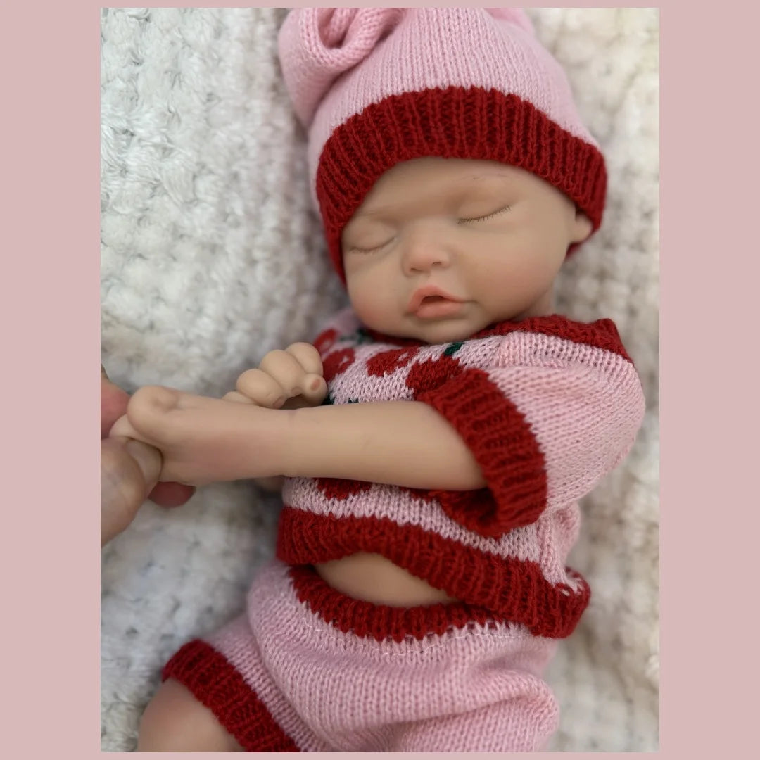 13Inch Waterproof Whole Body Silicone Bebe Reborn Girl Doll With Open Mouth  3D Painted Skin Lifelike Realistic Newborn Doll lifelikesiliconereborns.com