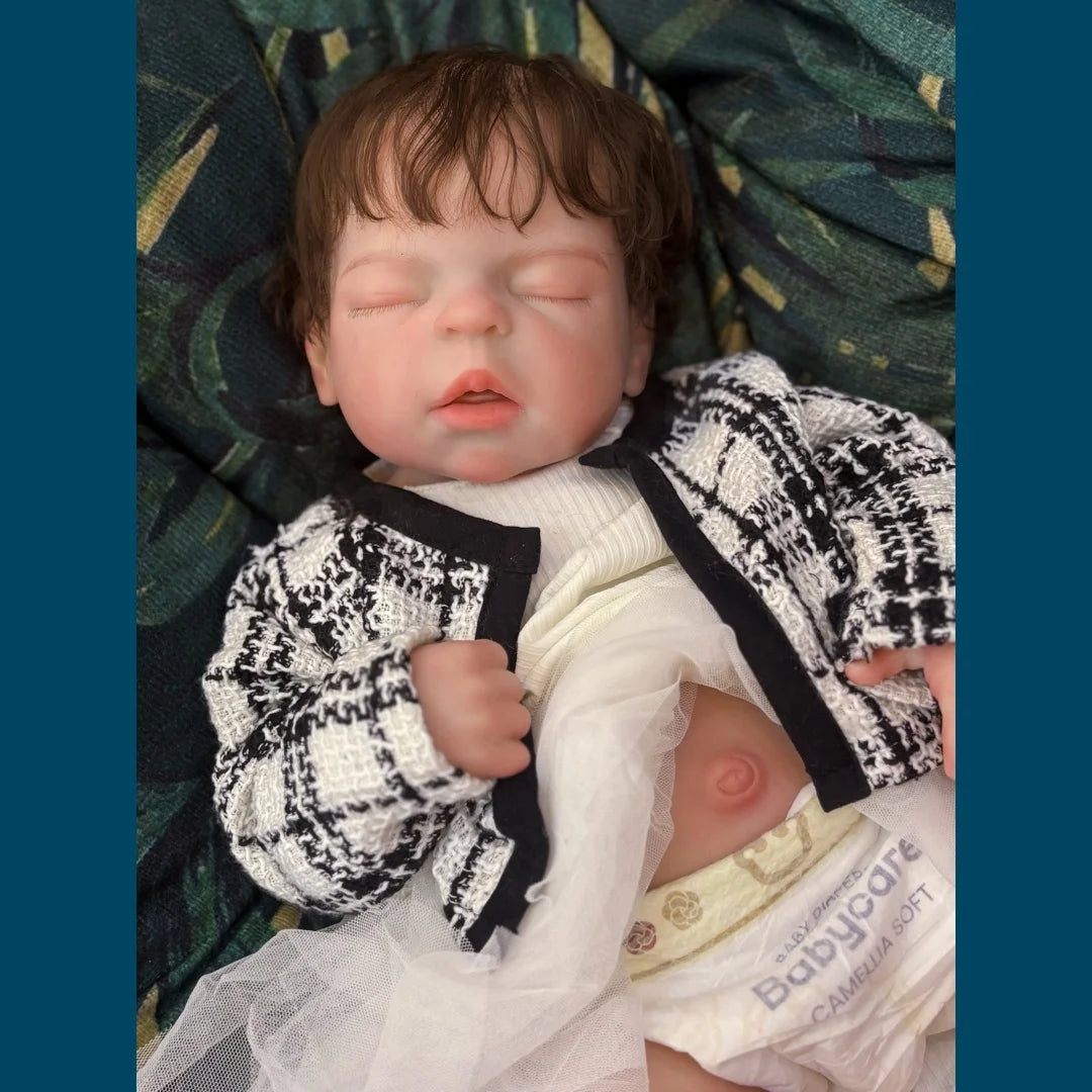 22Inch Big Size Can Open Mouth bébé reborn de silicona Girl Doll With Rooted Hair Soft Touch Flexible Reborn Toddler  Doll lifelikesiliconereborns.com