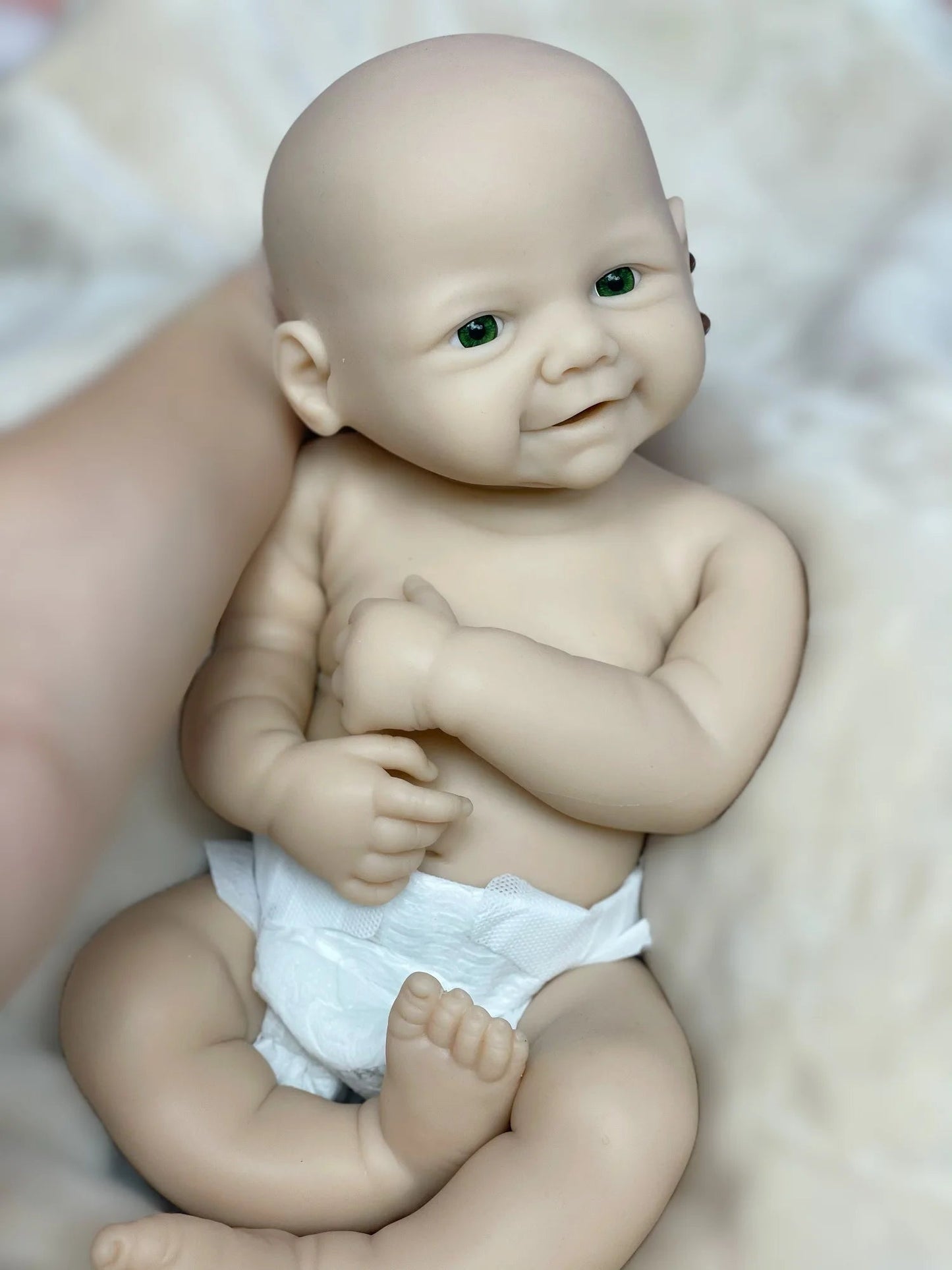 18Inch/2 Styles Unpained Vivienne Full Body Solid Silicone Bebe Reborn Girls Washable Reborn Dolls Handmade Lifelike Solid Doll lifelikesiliconereborns.com