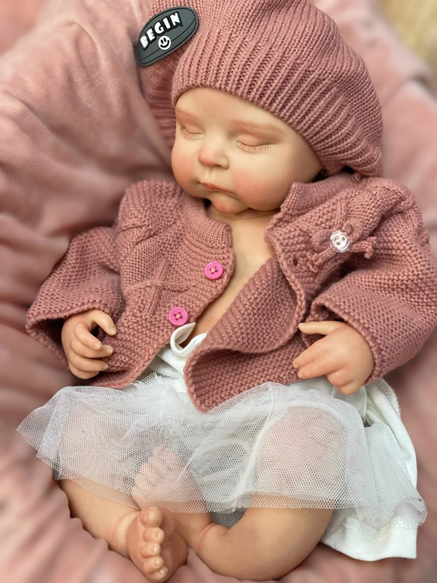 45cm Peaches Solid Silicone Bebe Reborn Girls With Sweather Outfits 3D Painted Skin Soft Touch Handmade Lifelike Newborn  Doll lifelikesiliconereborns.com