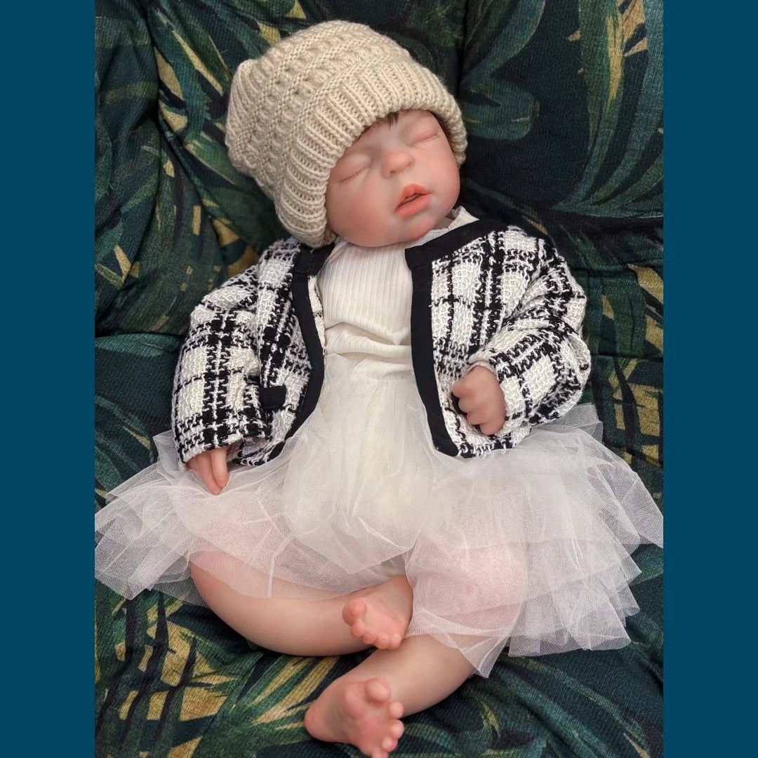 22Inch Big Size Can Open Mouth bébé reborn de silicona Girl Doll With Rooted Hair Soft Touch Flexible Reborn Toddler  Doll lifelikesiliconereborns.com
