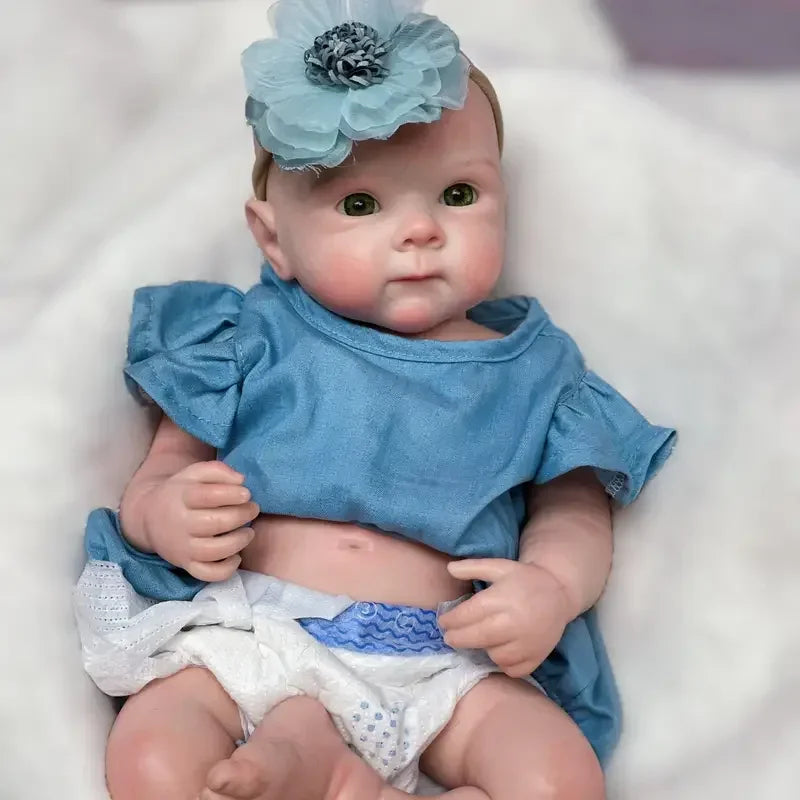 18Inch Can Open Mouth Solid Silicone BeBe Reborn Girl With Painted Skin  Corpo De Silicone Doll Soft Touch Lifelike Reborn Doll lifelikesiliconereborns.com