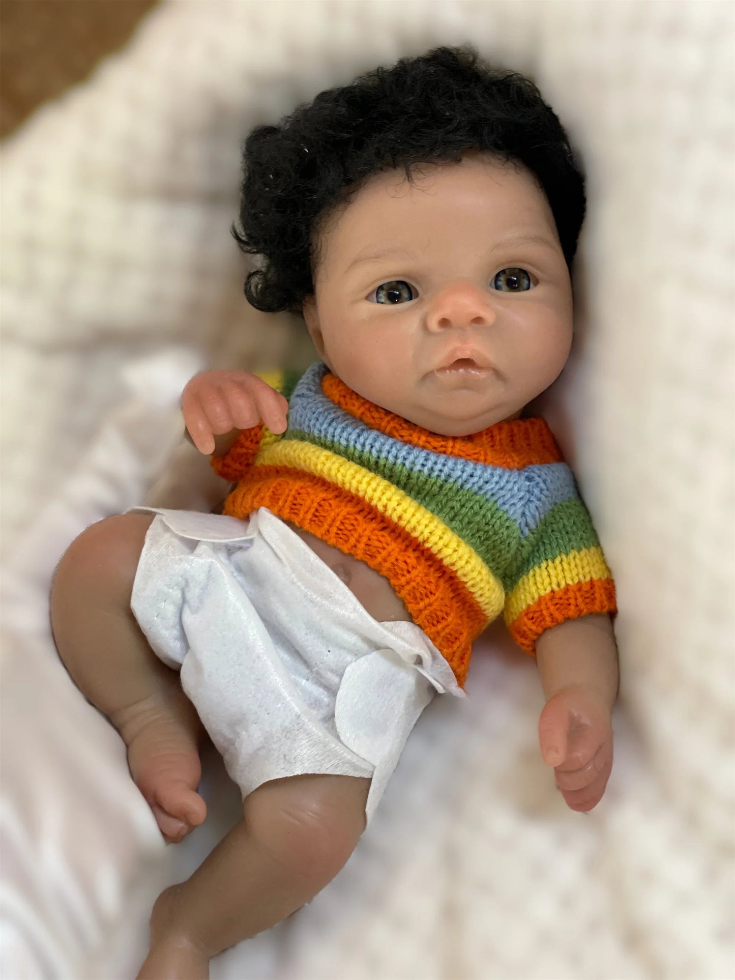 25CM Reborn Dolls Dark Skin Full Body Soft Solid Silicone Painted Realistic Newborn Dolls reborn de silicone real cuerpo lifelikesiliconereborns.com