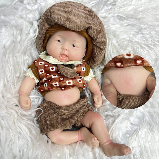 26cm Lifelike Silicone Bebe Reborn Boy Soft Newborn Doll bebes reborn de silicone real bebé reborn de silicona cuerpo entero lifelikesiliconereborns.com