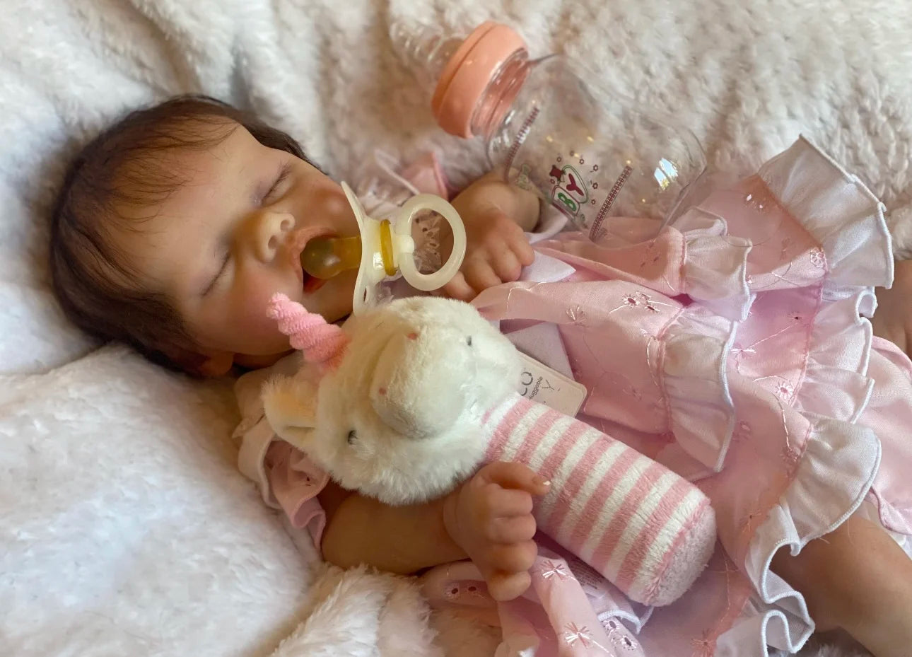 18Inch Twins A Solid Silicone Bebe Reborn Girl With Rooted Hair Can Open Mouth Washable Doll Lifelike De Silicona Girl Doll lifelikesiliconereborns.com