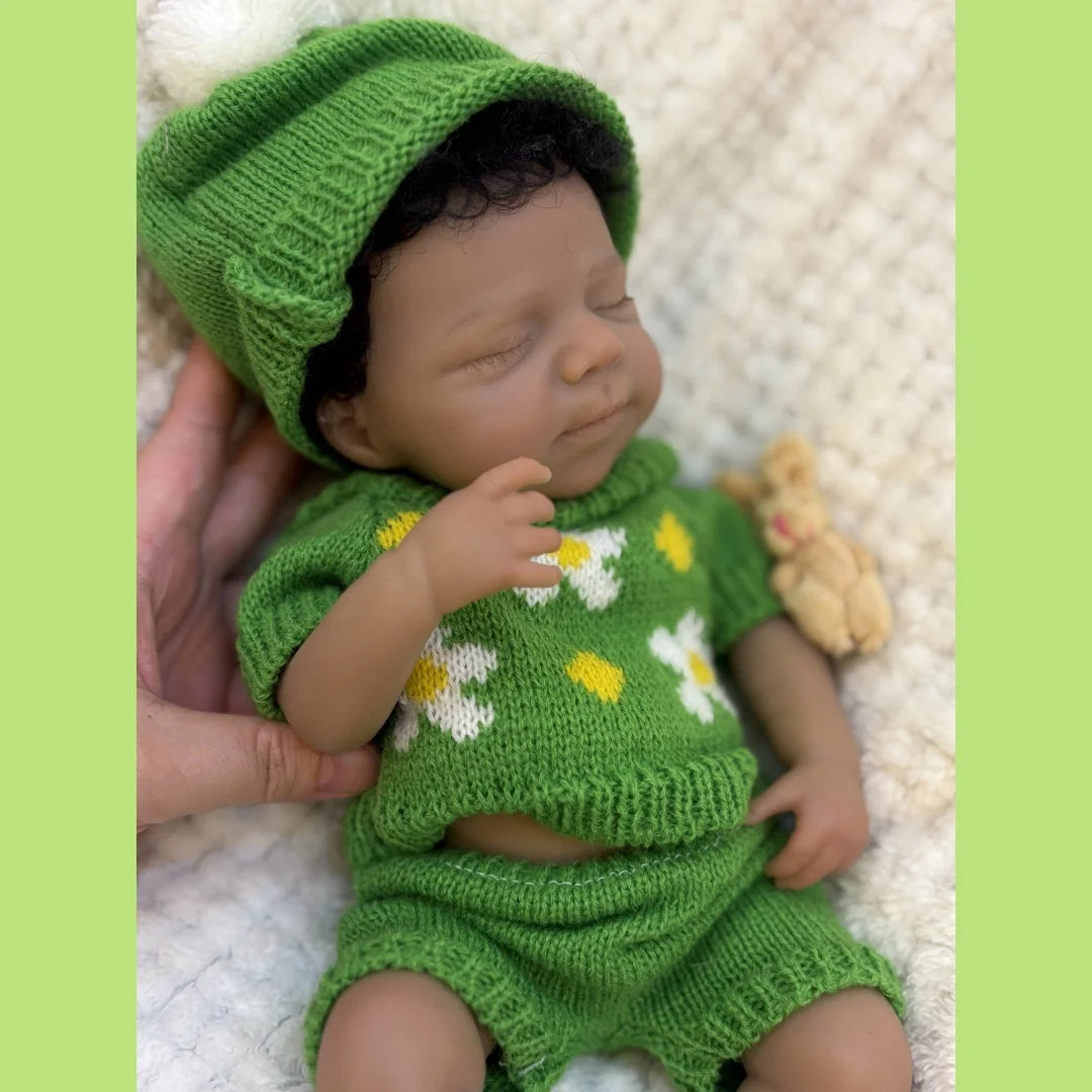 Can Open Mouth 26cm Dark Skin Pascale Full Body Silicone Bebe Reborn Girl With Rooted Hair Lifelike reales para niñas Doll lifelikesiliconereborns.com