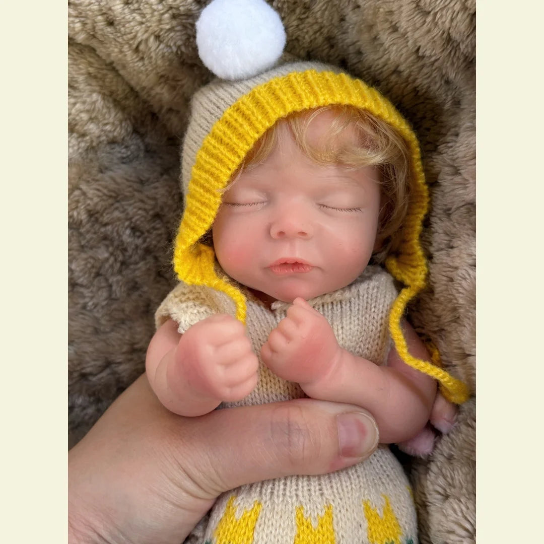 10Inch Can Open Mouth Full Body Silicone Reborn Girl Doll With Handmade Rooted Hair Lifelike Newborn Doll With Sweather Cloth lifelikesiliconereborns.com