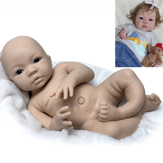 18 Inch Full Silicone Baby Doll Open Eyes Reborn Baby Girl Unpainted Handmade Newborn Doll Corpo De Silicone Inteiro lifelikesiliconereborns.com