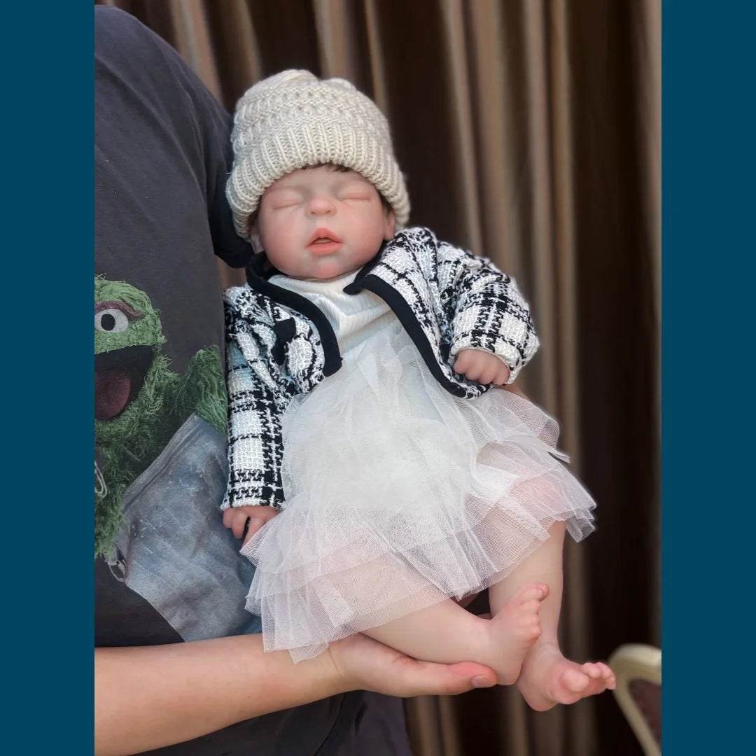 22Inch Big Size Can Open Mouth bébé reborn de silicona Girl Doll With Rooted Hair Soft Touch Flexible Reborn Toddler  Doll lifelikesiliconereborns.com