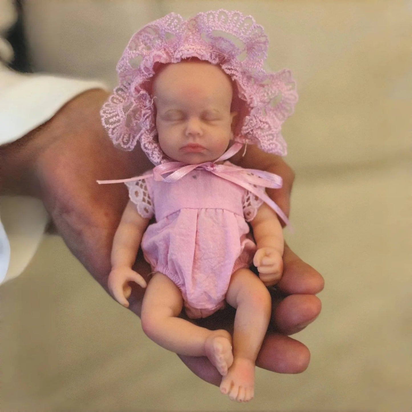 Anjo Doll 6 Inch Mini Palm Girl Loulou Soft Solid Silicone Reborn Doll Sleep Bebe Reborn Doll Pеборн Bebê Reborn Kукла Pеборн lifelikesiliconereborns.com