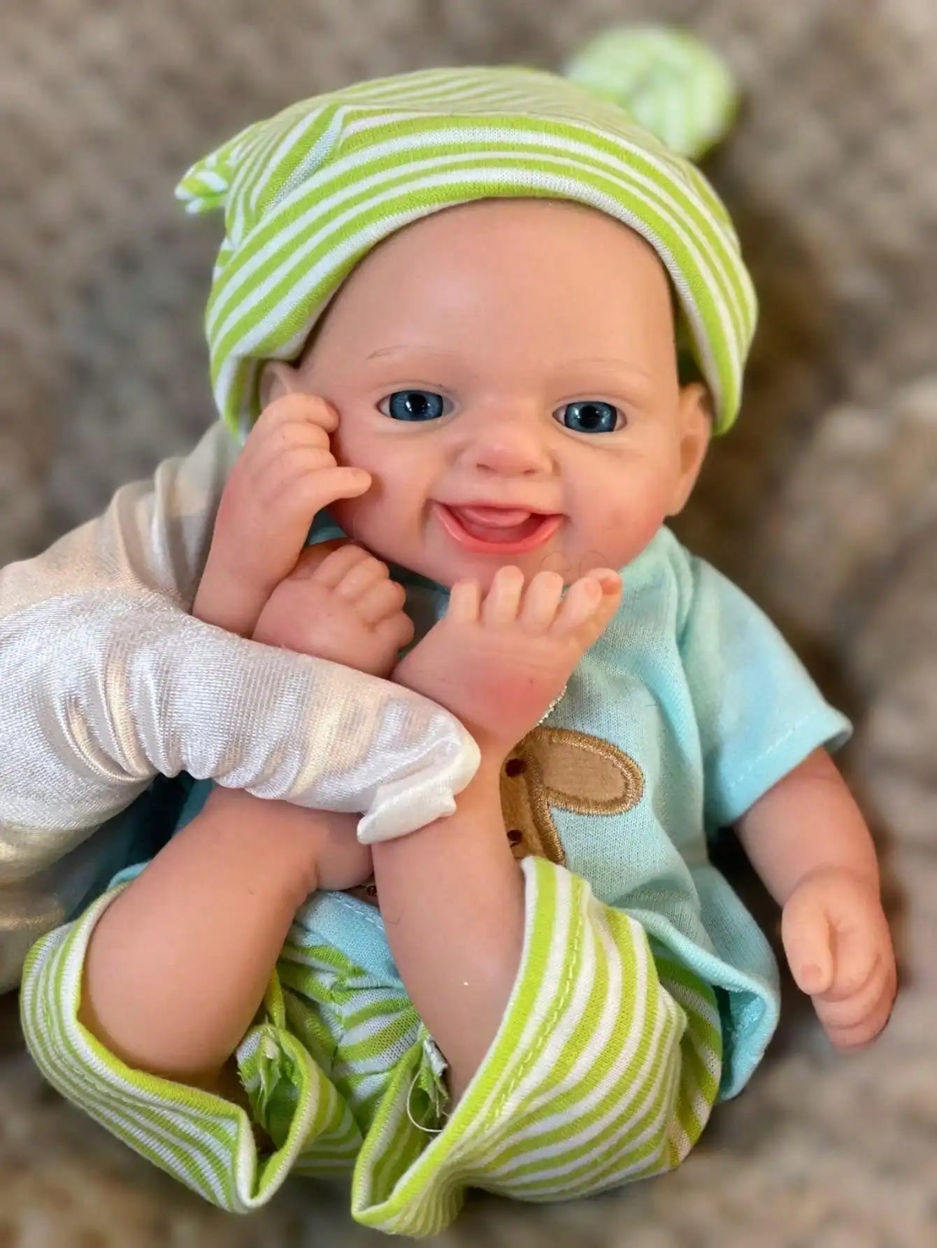 Saskia 10-Inch Lifelike Solid Silicone Reborn Boy | Handcrafted Painted Newborn | New Year Gift lifelikesiliconereborns.com