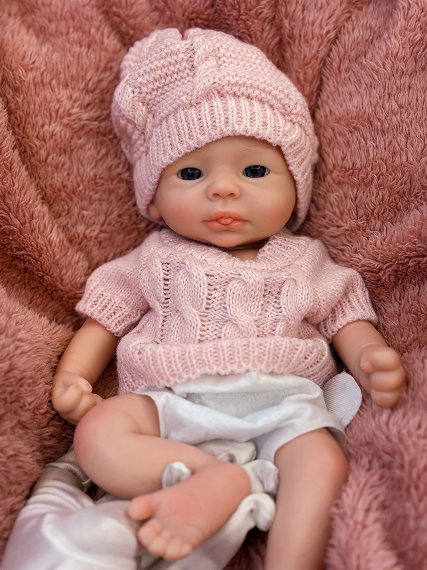 13Inch Can Washable Open Eyes Whold Body Solid Silicone Bebe Reborn Girl Lifelike Painted Newborn Baby Doll For Kids Gift lifelikesiliconereborns.com