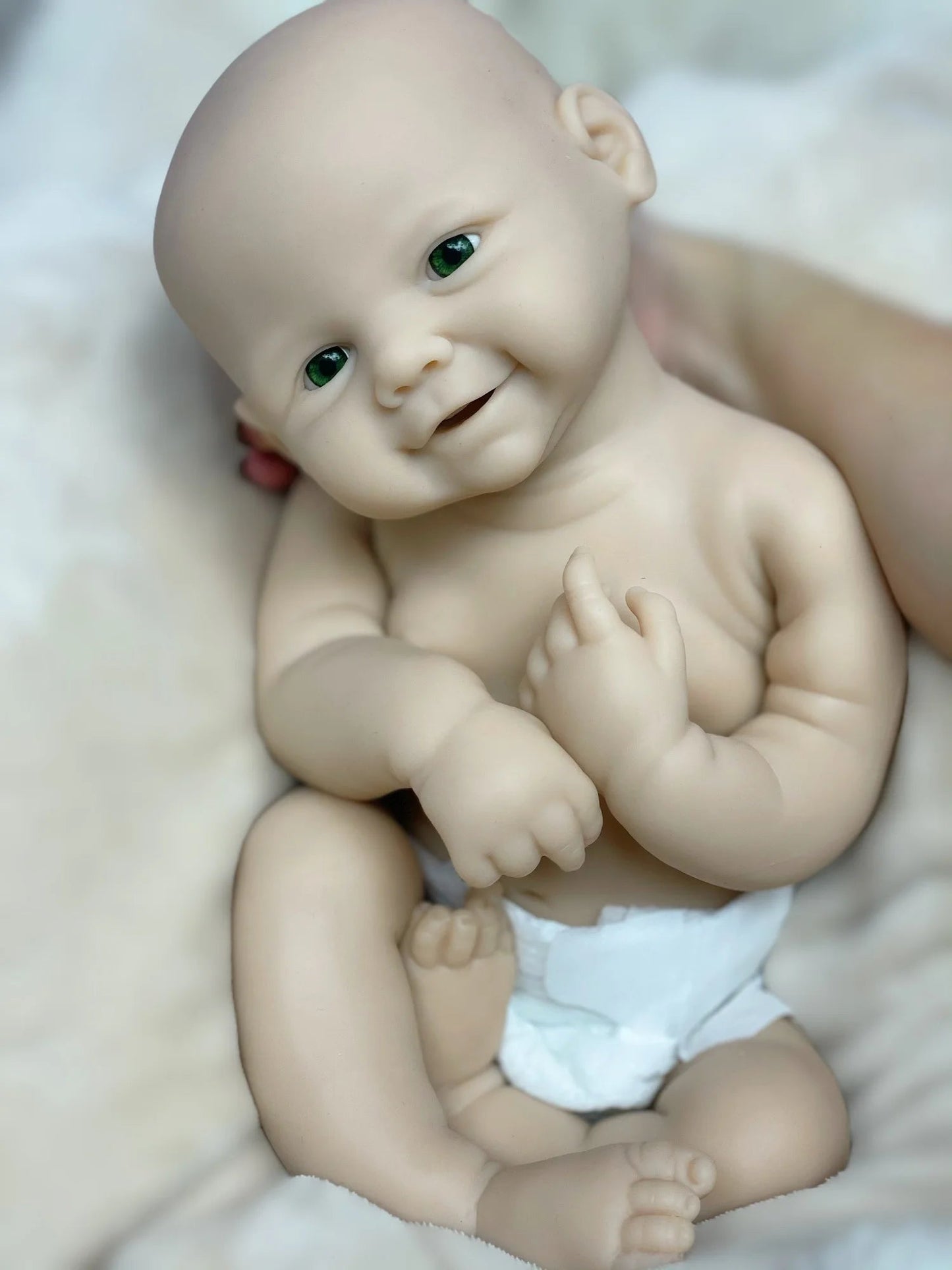 18Inch/2 Styles Unpained Vivienne Full Body Solid Silicone Bebe Reborn Girls Washable Reborn Dolls Handmade Lifelike Solid Doll lifelikesiliconereborns.com