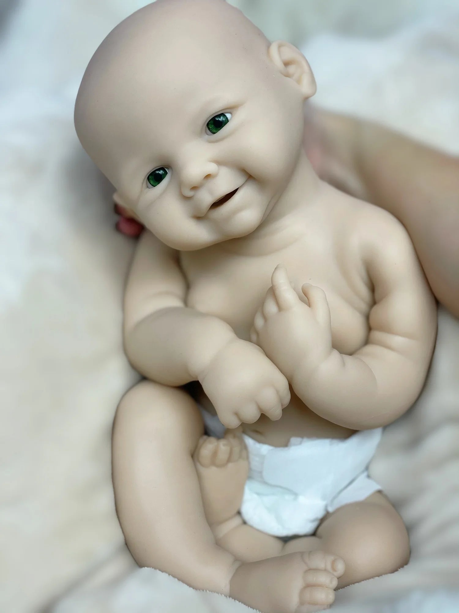 18Inch/2 Styles Unpained Vivienne Full Body Solid Silicone Bebe Reborn Girls Washable Reborn Dolls Handmade Lifelike Solid Doll lifelikesiliconereborns.com