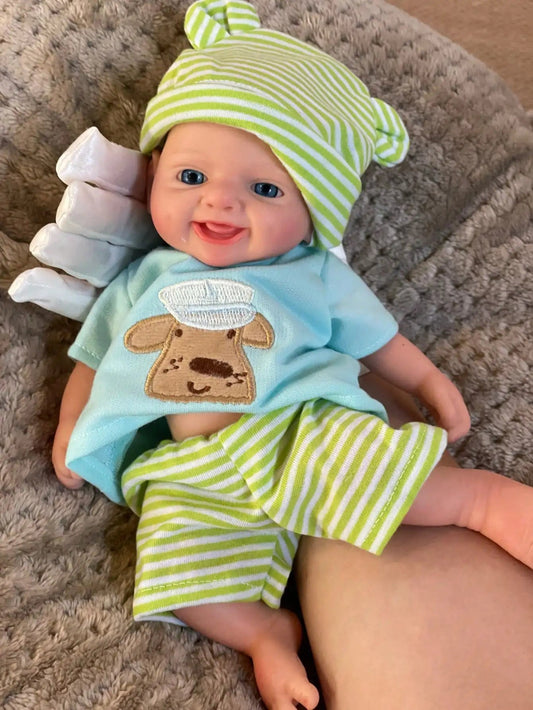 Saskia 10-Inch Lifelike Solid Silicone Reborn Boy | Handcrafted Painted Newborn | New Year Gift lifelikesiliconereborns.com