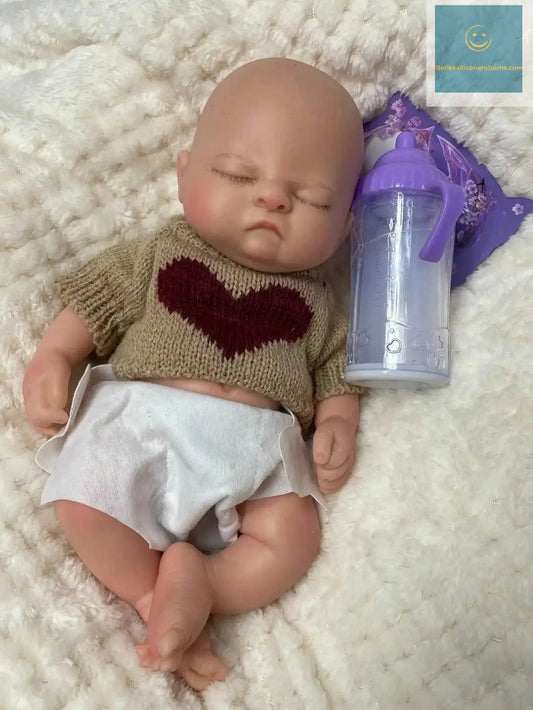 Saskia 10 Inch Silicone Reborn Baby Boy | Palm-Sized Bald Sleeping with Closed Eyes | Lifelike Touch Silicone Doll lifelikesiliconereborns.com