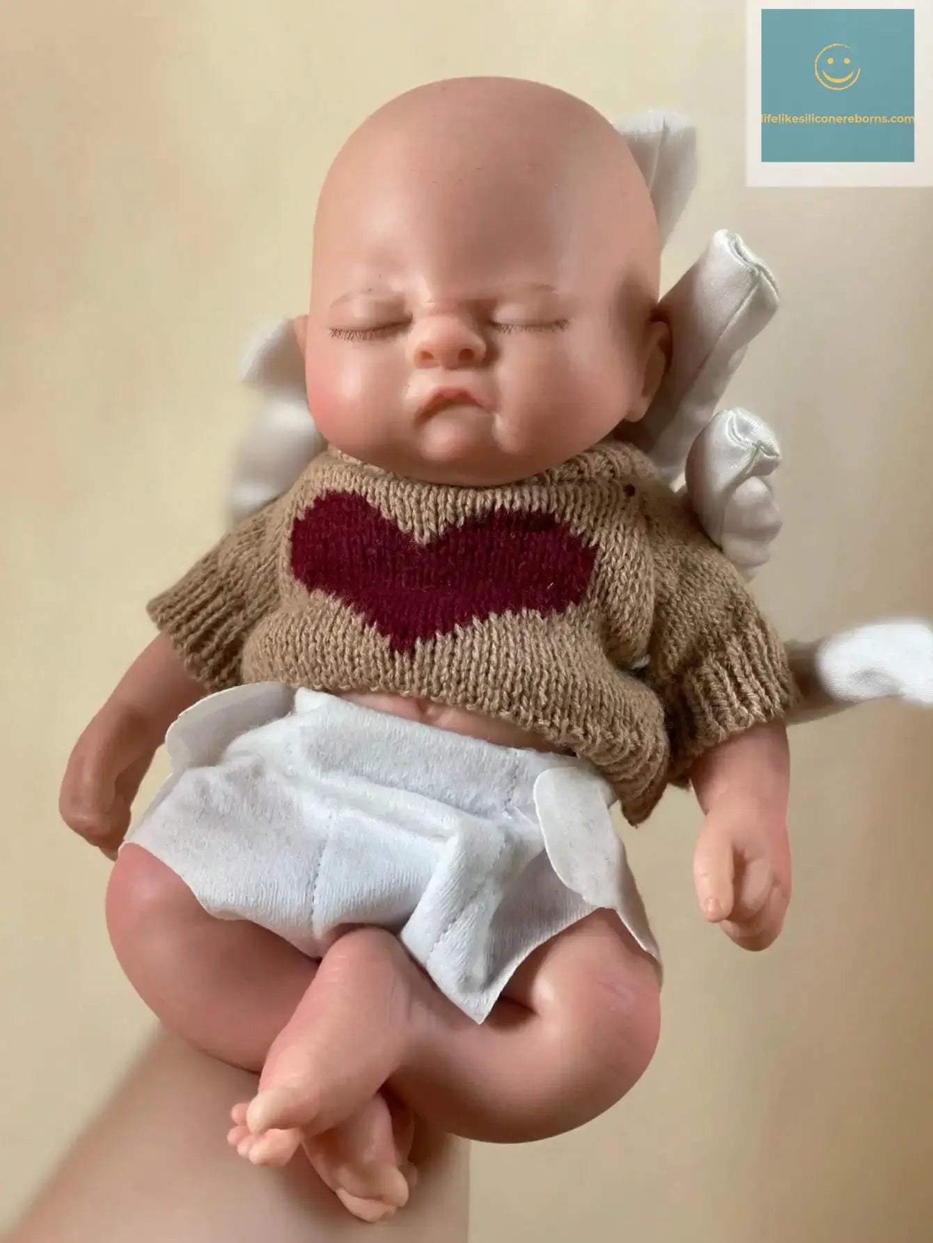 Saskia 10 Inch Silicone Reborn Baby Boy | Palm-Sized Bald Sleeping with Closed Eyes | Lifelike Touch Silicone Doll lifelikesiliconereborns.com
