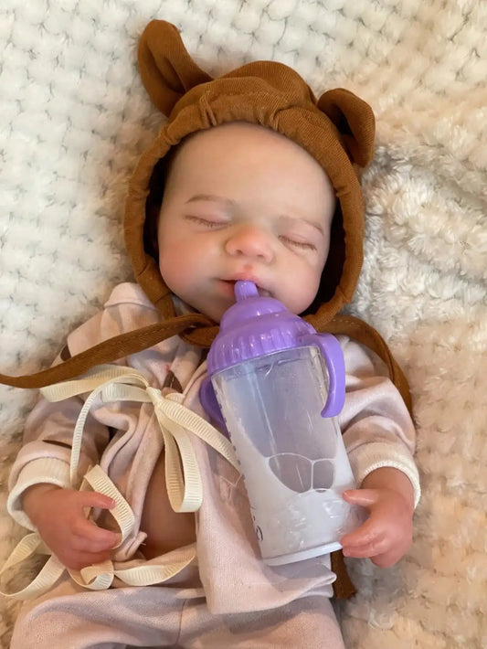 Saskia 13-Inch Silicone Pascale Reborn Doll: A Lifelike Handmade Baby Girl with Openable Mouth, Realistic Painted Veins Doll lifelikesiliconereborns.com