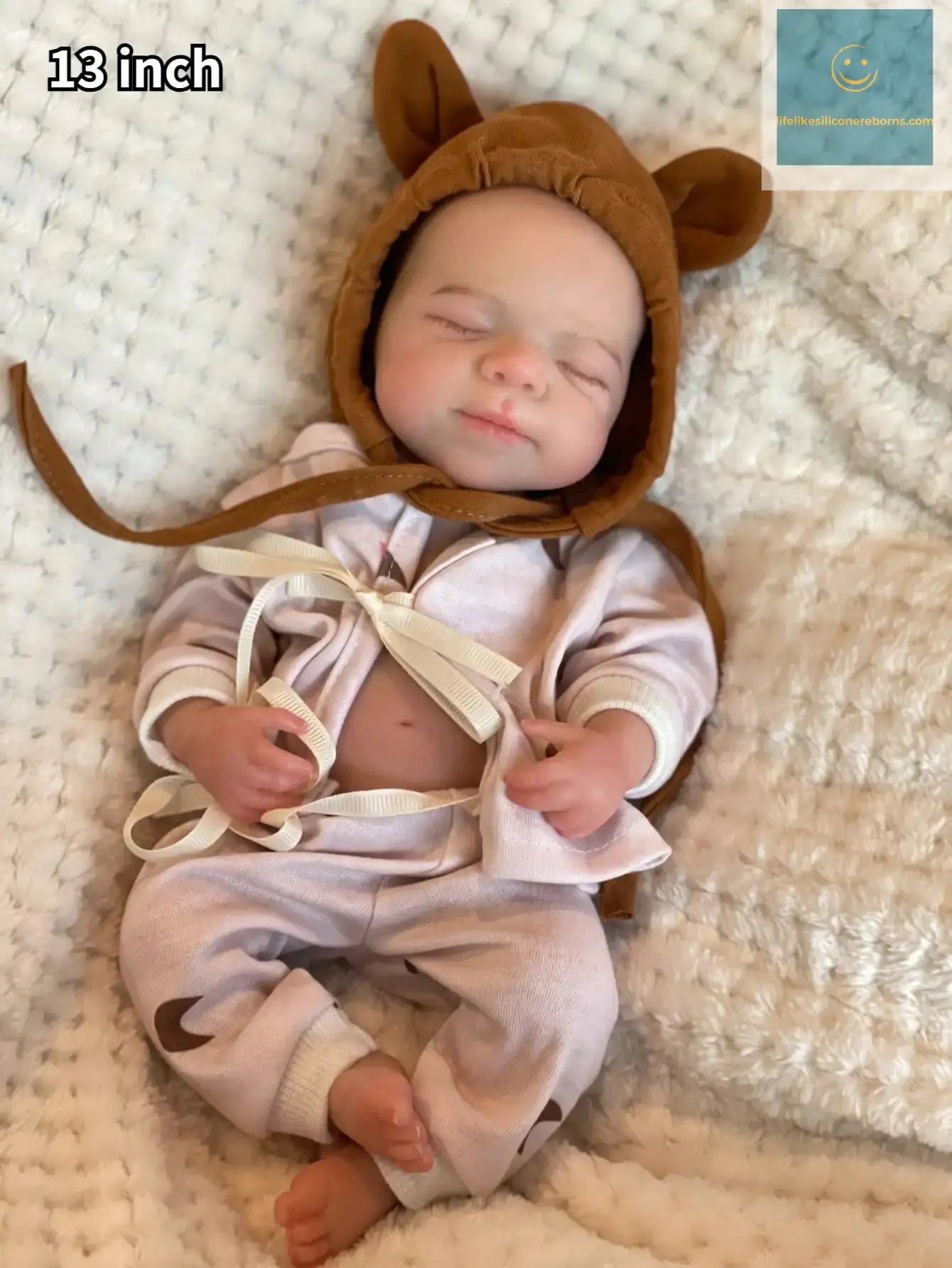 Saskia 13-Inch Silicone Pascale Reborn Doll: A Lifelike Handmade Baby Girl with Openable Mouth, Realistic Painted Veins Doll lifelikesiliconereborns.com