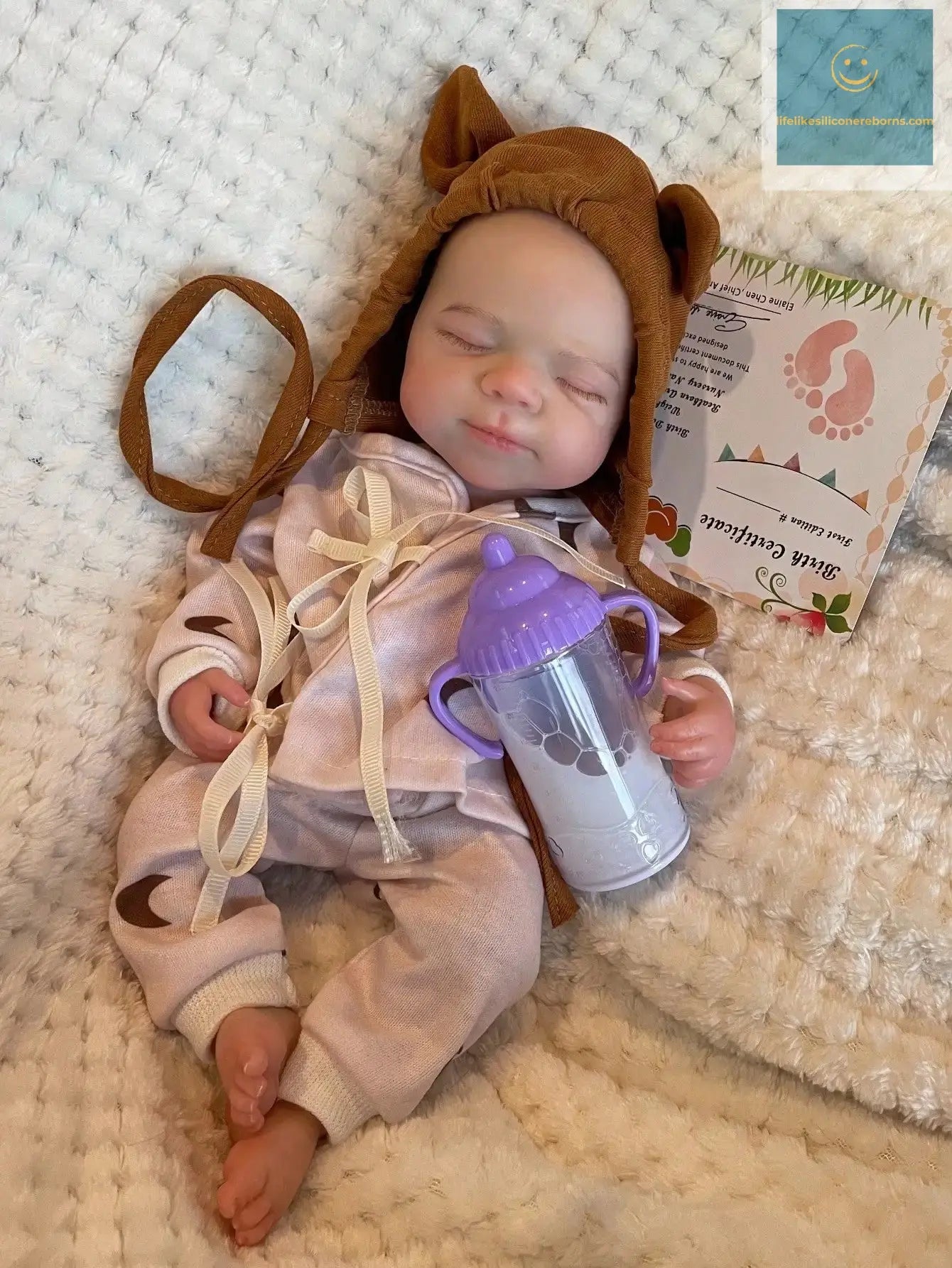 Saskia 13-Inch Silicone Pascale Reborn Doll: A Lifelike Handmade Baby Girl with Openable Mouth, Realistic Painted Veins Doll lifelikesiliconereborns.com