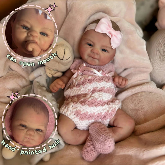 16inch Coco Bebe All Silicone Reborn Doll Painted Hair Newborn Baby Girl Reborn Doll For Family's Gift Corpo De Silicone Inteiro lifelikesiliconereborns.com