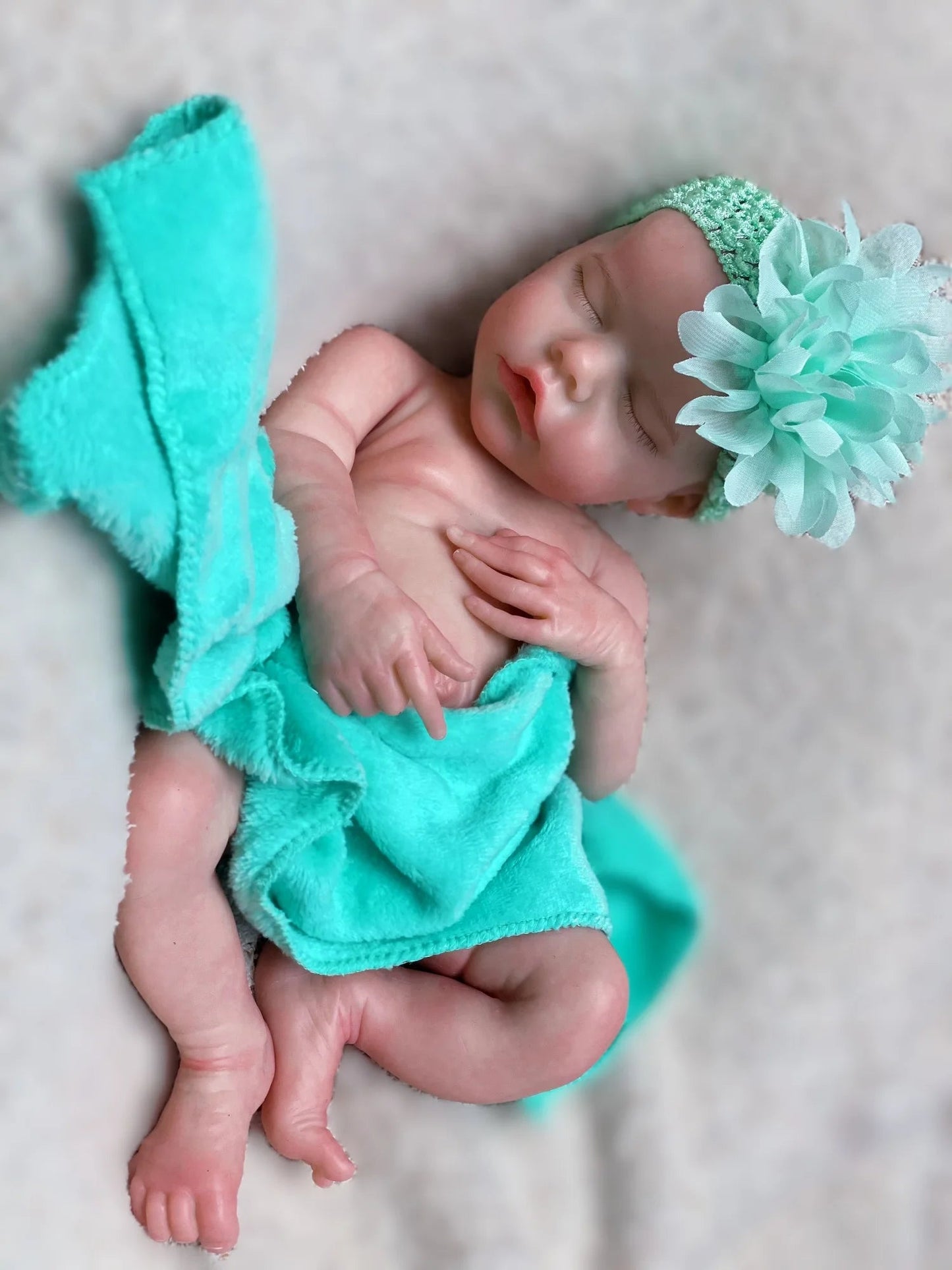 40cm Twins B Solid Silicone Bebe Reborn Girl With 3D Painted Skin Visible Veins Soft Touch Reborn Baby Girls For Children's Gift lifelikesiliconereborns.com