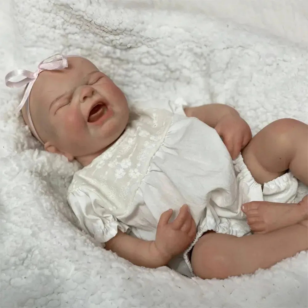 1 PC 18 Inches Maria Silicone Reborn Doll Handmade Crying Loudly Baby Girl Washable Lifelike Newborn Baby Doll With Hand-Painted lifelikesiliconereborns.com