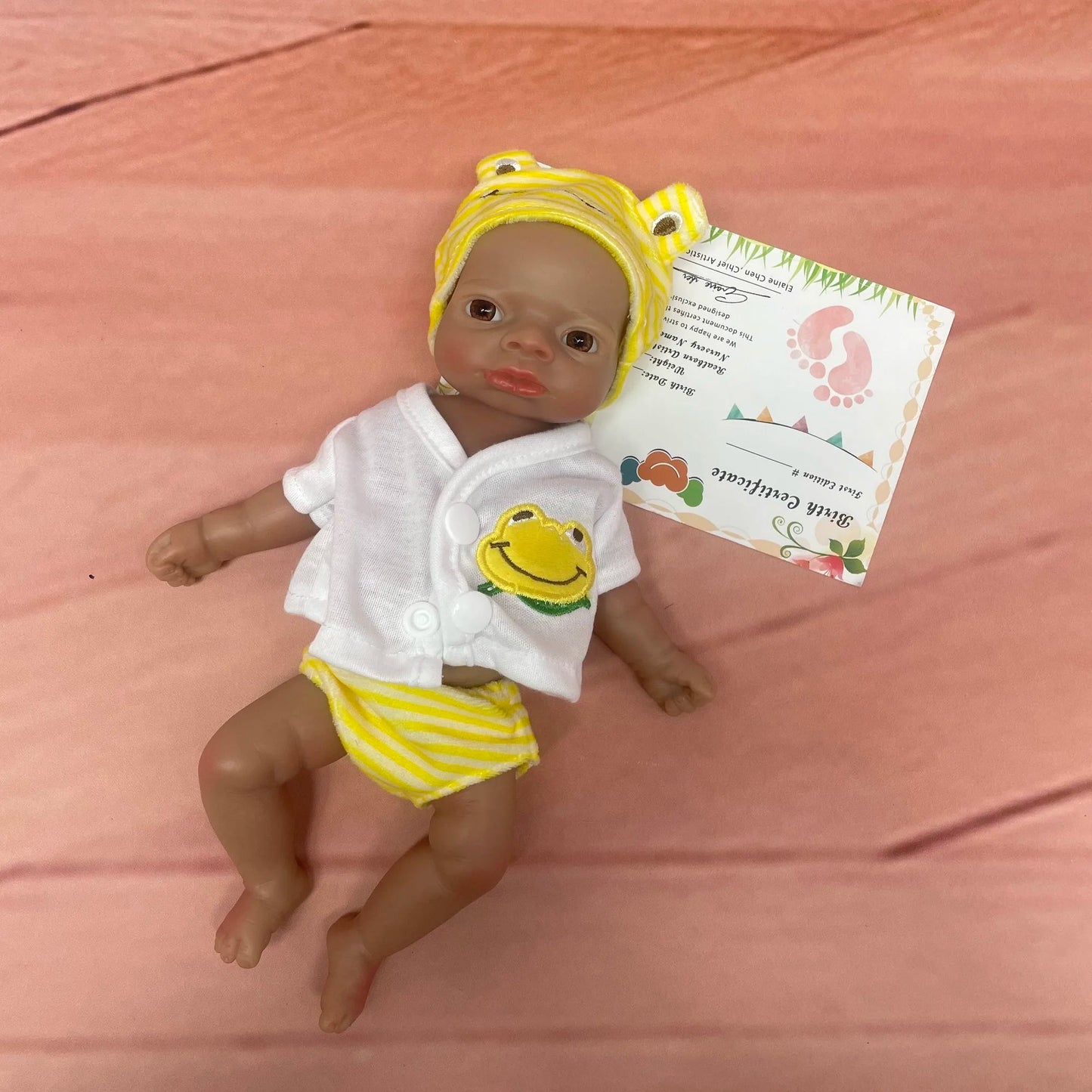 26cm Dark Skin Lanny Solid Silicone Reborn Baby Girl With Painted Skin Handmade Soft Touch Feeling Bebe Reborn reales para niñas lifelikesiliconereborns.com