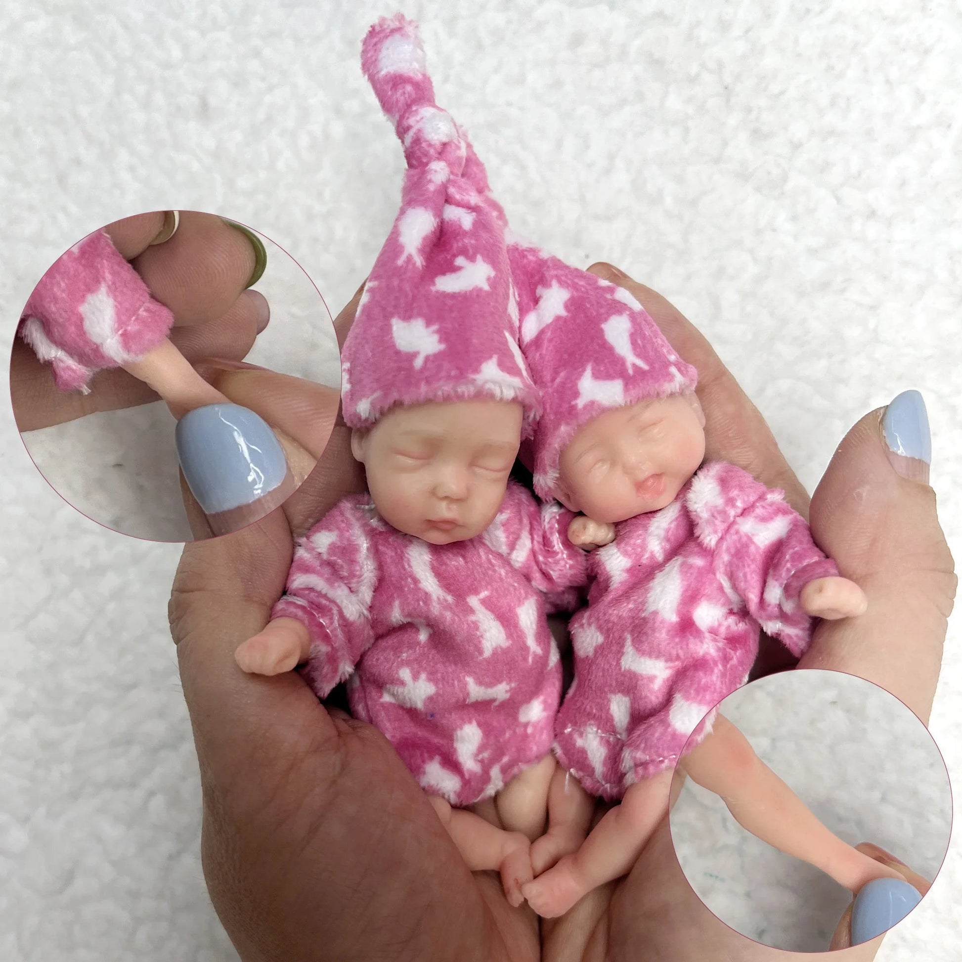 11CM Painted Mini Silicone Palm Girl With 2 Set of Outfits Cute Handmade Full Body Solid Reborn Baby Doll Toys реборн мальчик lifelikesiliconereborns.com