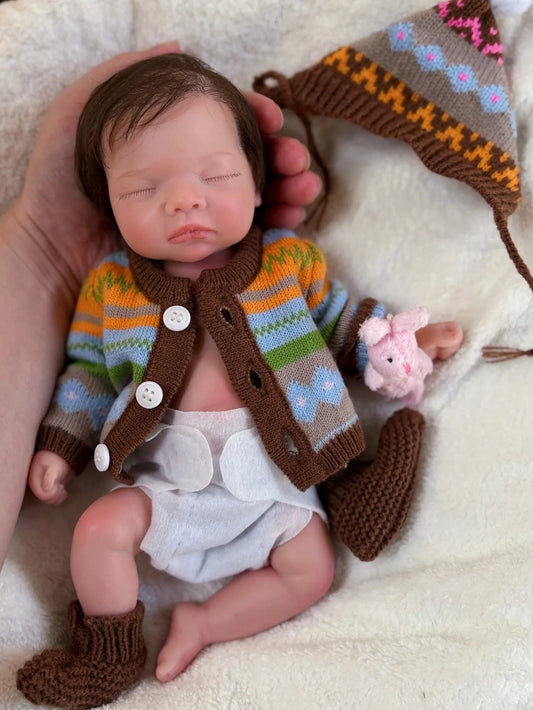 10 Inch Sleeping Silicone Bebe Reborn Girl With Rooted Hair Handmade Soft Touch Newborn Baby Doll For Children Birthday Gifts lifelikesiliconereborns.com