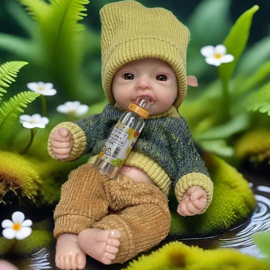 Lovely 6 Inch Palm Newborn Babies Full Body Silicone Boys Reborn Dolls Bebe Reborn Corpo De Silicone Inteiro lifelikesiliconereborns.com