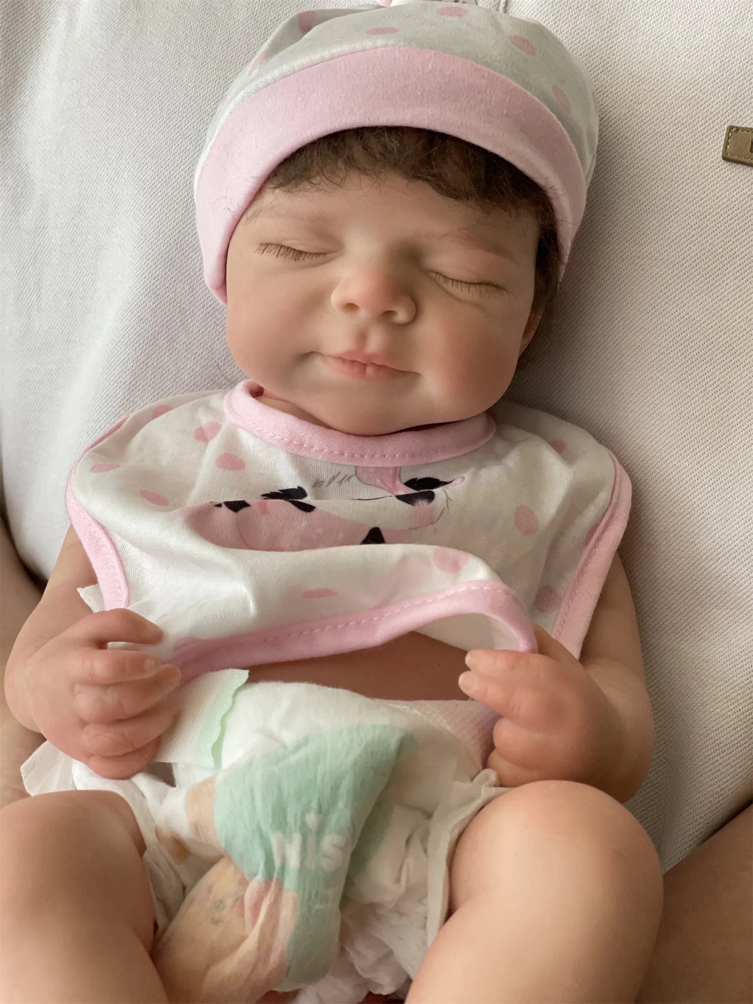 45cm Can Open Mouth Pascale Solid Silicone Bebe Reborn Girl With Rooted Hair Washable Lifelike Realistic Newborn Baby Doll lifelikesiliconereborns.com