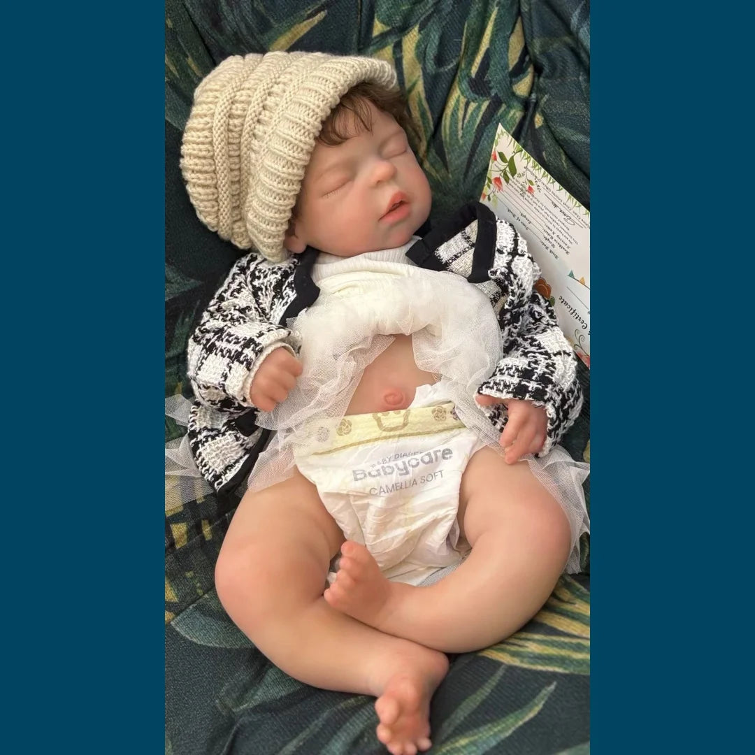 22Inch Big Size Can Open Mouth bébé reborn de silicona Girl Doll With Rooted Hair Soft Touch Flexible Reborn Toddler  Doll lifelikesiliconereborns.com
