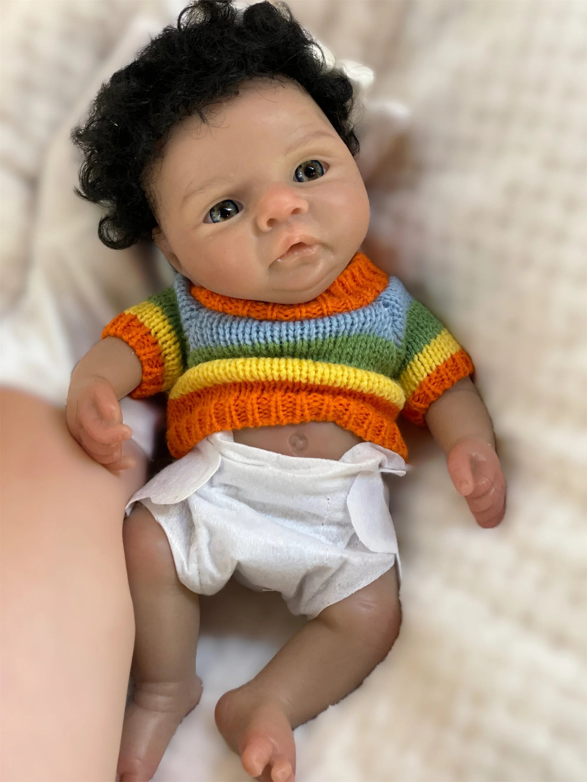25CM Reborn Dolls Dark Skin Full Body Soft Solid Silicone Painted Realistic Newborn Dolls reborn de silicone real cuerpo lifelikesiliconereborns.com