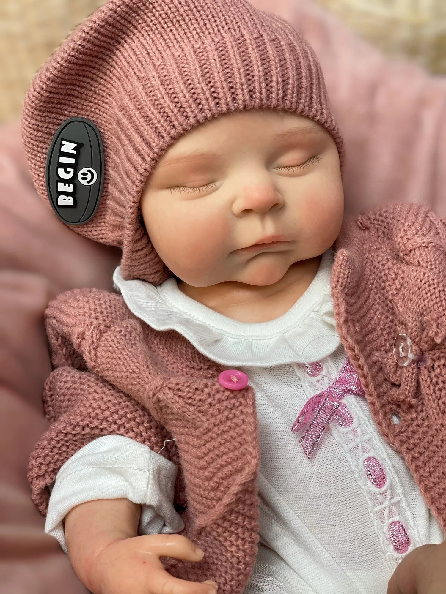 45cm Peaches Solid Silicone Bebe Reborn Girls With Sweather Outfits 3D Painted Skin Soft Touch Handmade Lifelike Newborn  Doll lifelikesiliconereborns.com