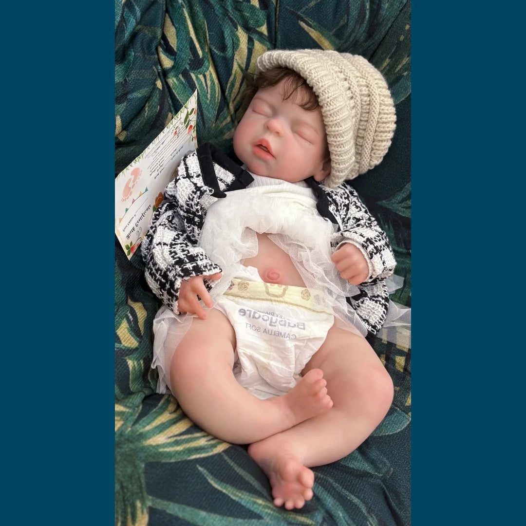 22Inch Big Size Can Open Mouth bébé reborn de silicona Girl Doll With Rooted Hair Soft Touch Flexible Reborn Toddler  Doll lifelikesiliconereborns.com
