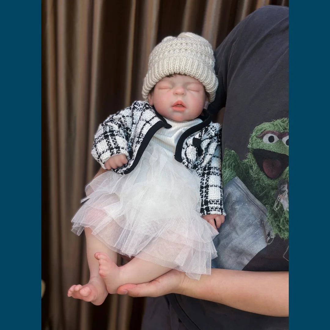 22Inch Big Size Can Open Mouth bébé reborn de silicona Girl Doll With Rooted Hair Soft Touch Flexible Reborn Toddler  Doll lifelikesiliconereborns.com