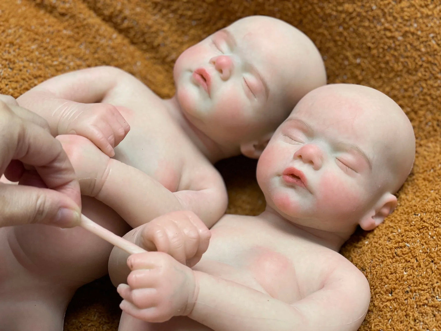 Can Open Mouth 45cm Twins Sam Reborn Baby Girl and Boy Full Body Solid Silicone Un/Painted Bebe Reborn Soft Touch Feeling Doll lifelikesiliconereborns.com